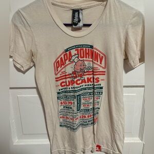 Papa Johnny Cupcakes Pizza Tee - Women's Small